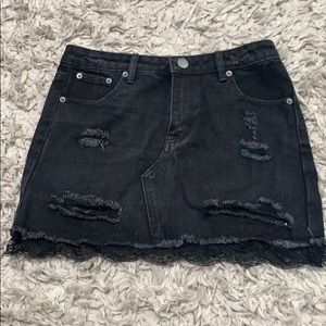Black Jean Skirt